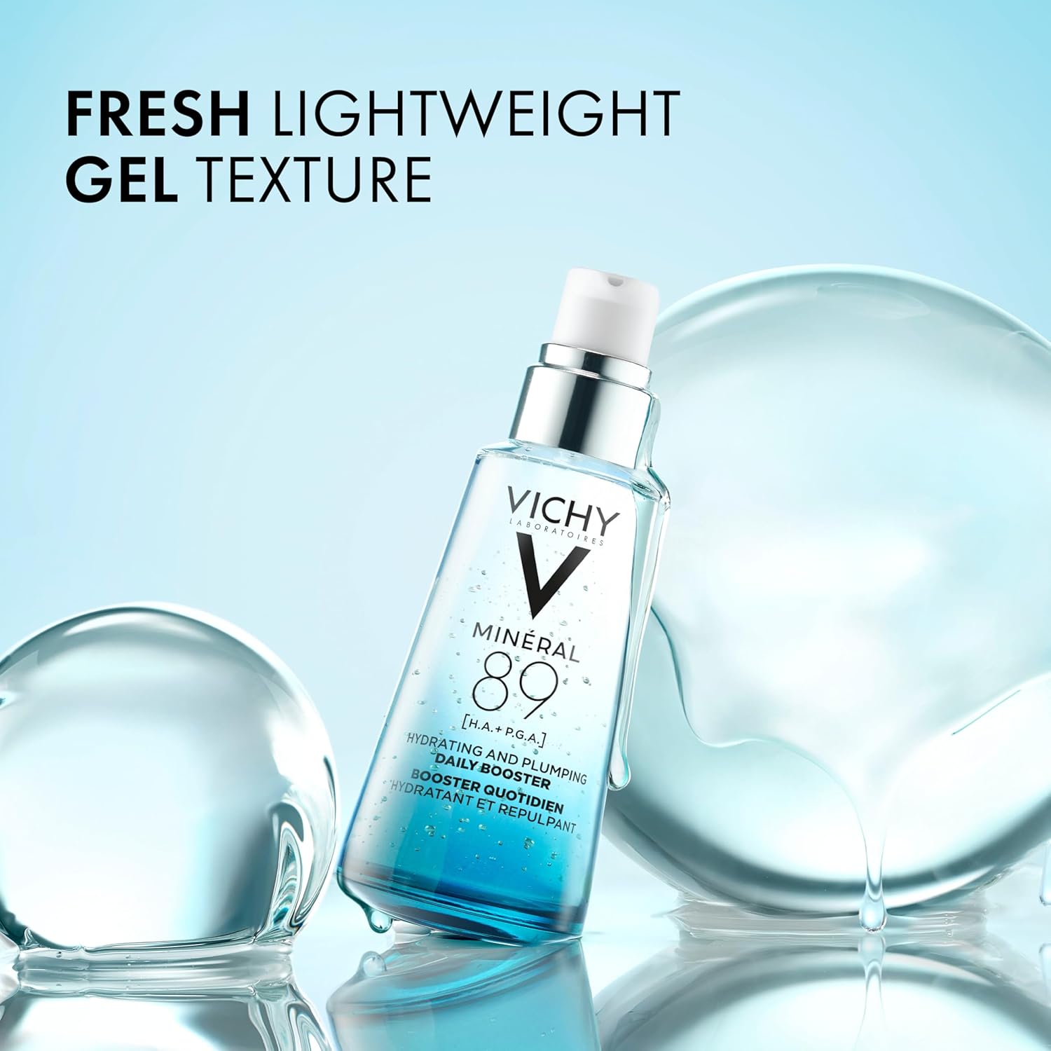 Vichy Mineral 89 Booster. Pure Hyaluronic Acid Serum for Face with Polyglutamic Acid for Skin Barrier Repair. Plumps & Hydrates. Lightweight Hydrating Serum. Oil-Free. Non-Sticky. 1.01 Fl Oz : Beauty & Personal Care - 我的商店
